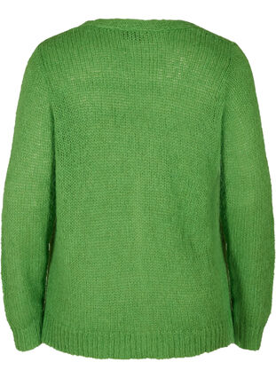 Knitted cardigan with buttons and V-neck, Online Lime, Packshot image number 1