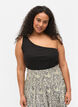 One-shoulder top in cotton, Black, Model image number 0