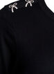 Knitted blouse with short sleeves and small bows, Black, Packshot image number 3