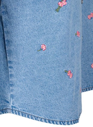Denim shirt with embroidered flowers, L.B.D.Flower AOP, Packshot image number 3