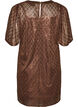 Short sequin dress with a diamond pattern, Brown, Packshot image number 1