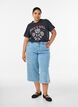 Organic cotton T-shirt with rock print, Black, Model image number 1
