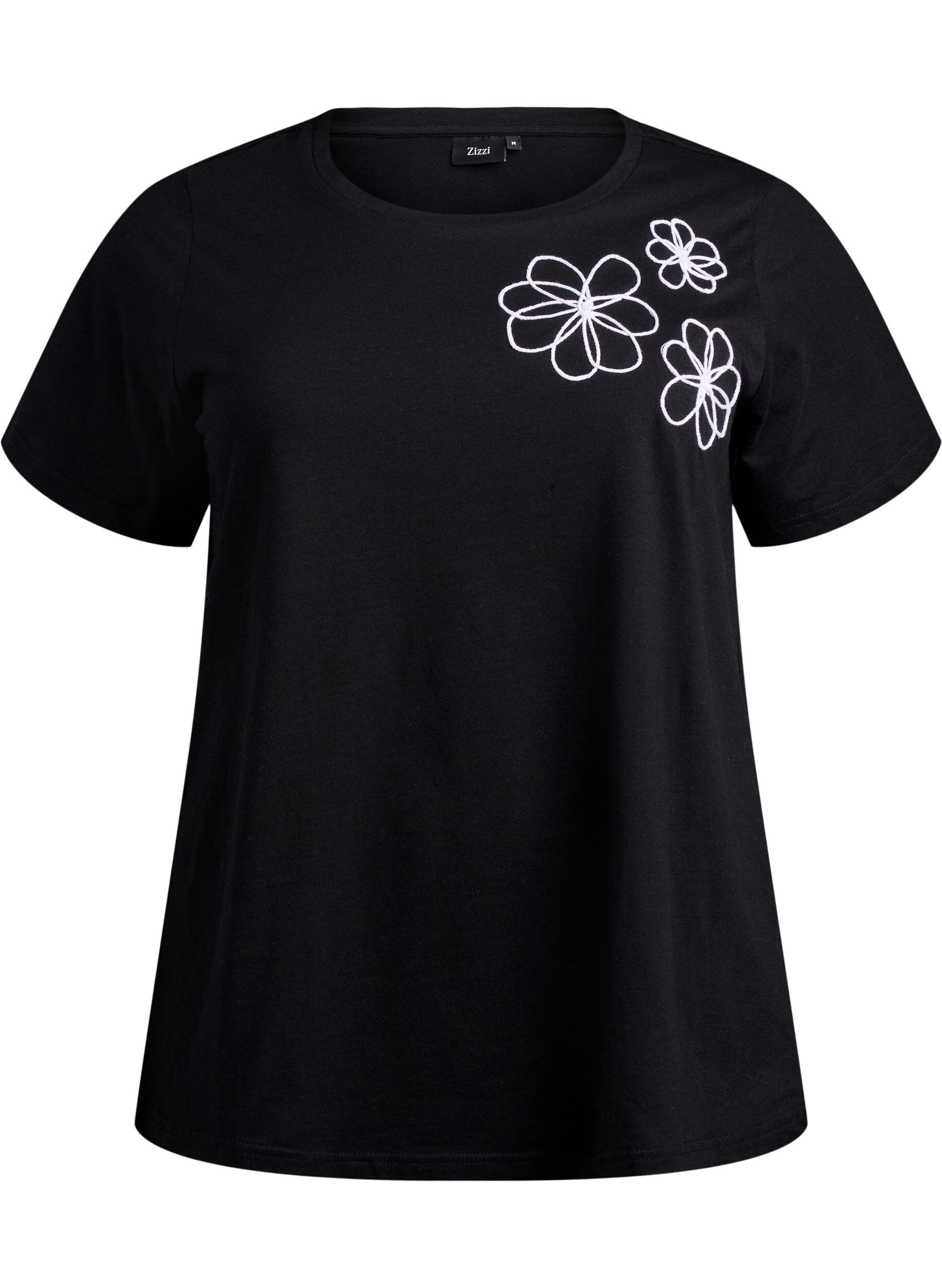 Zizzifashion T-shirt with decorative details, Black, Packshot image number 0