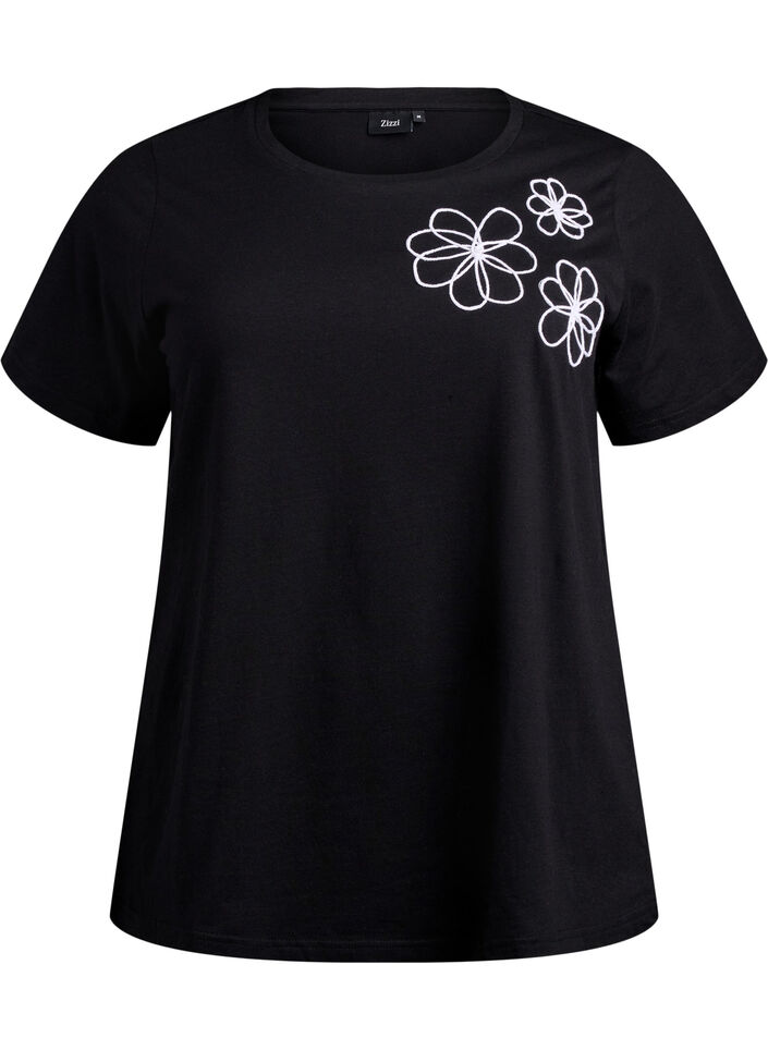 T-shirt with decorative details, Black, Packshot image number 0