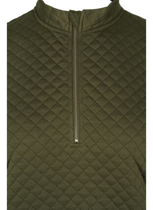 Quilted sweatshirt with zip, Ivy Green, Packshot image number 2