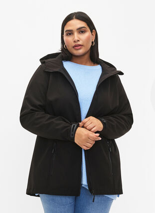 Short softshell jacket with pockets, Black, Model image number 2