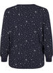 Night blouse with a print, Blue, Packshot image number 1