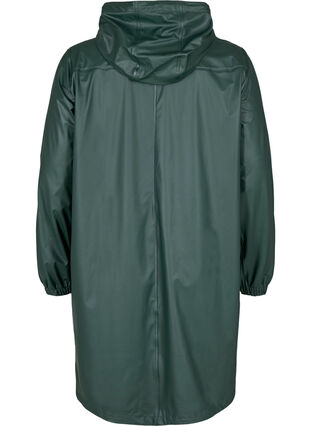 Rain jacket with hood and button fastening, Darkest Spruce, Packshot image number 1