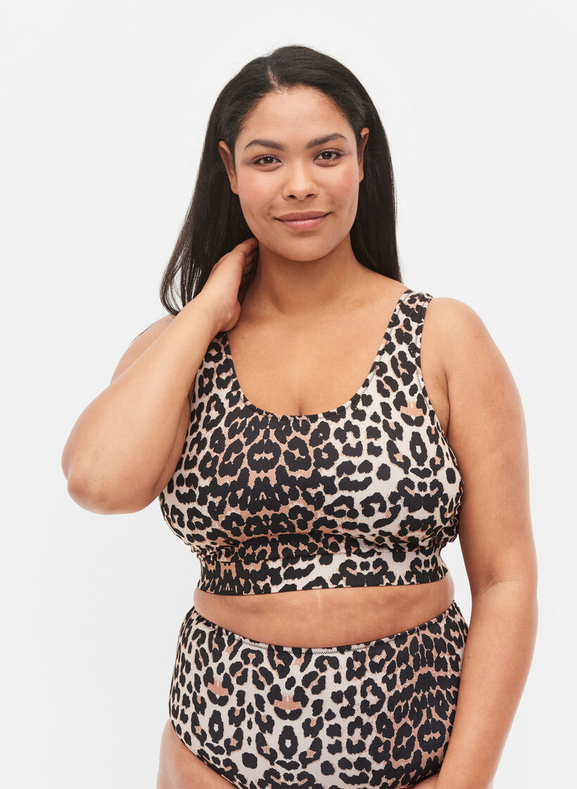 Bikini top with a round neckline, Leo, Model image number 0