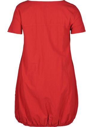 Short-sleeved cotton dress, Lipstick Red, Packshot image number 1