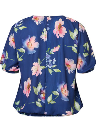 Floral blouse with smocking, Blueprint Flower AOP, Packshot image number 1