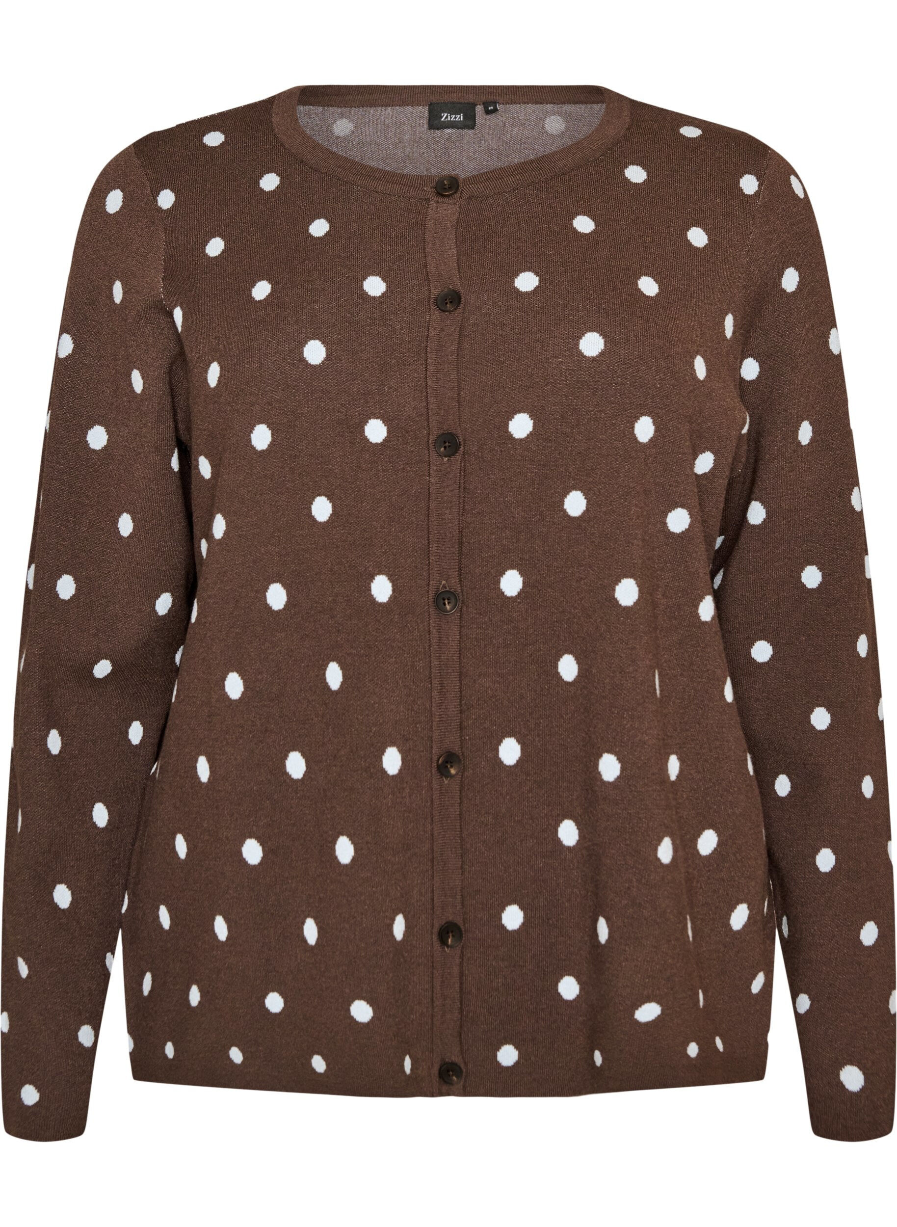 ZizzifashionCardigan with polka dots and button fastening, Brown, Packshot image number 0