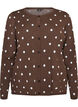 Cardigan with polka dots and button fastening, Brown, Packshot image number 0