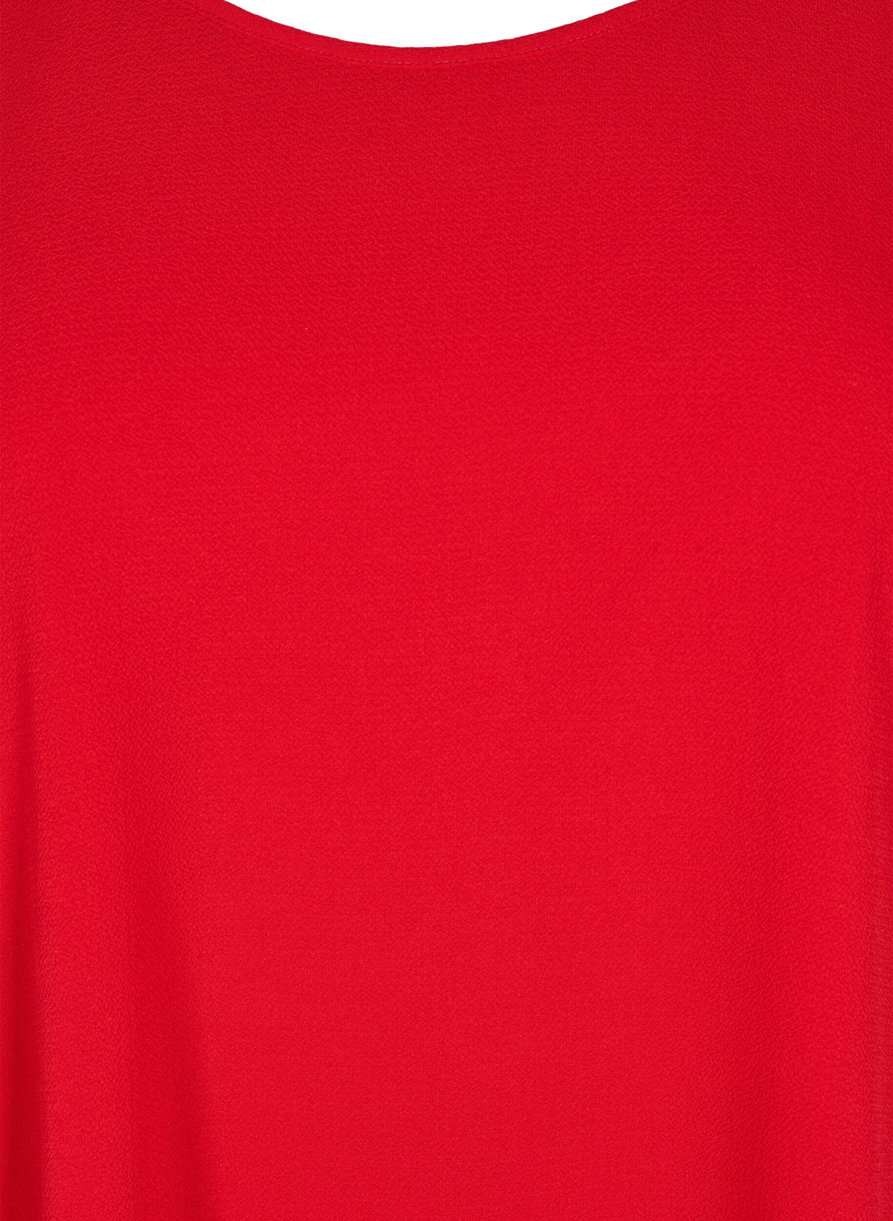ZizzifashionBlouse with short sleeves and a round neckline, Red, Packshot image number 2