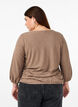 Blouse with texture and 3/4 sleeves, Brown, Model image number 2