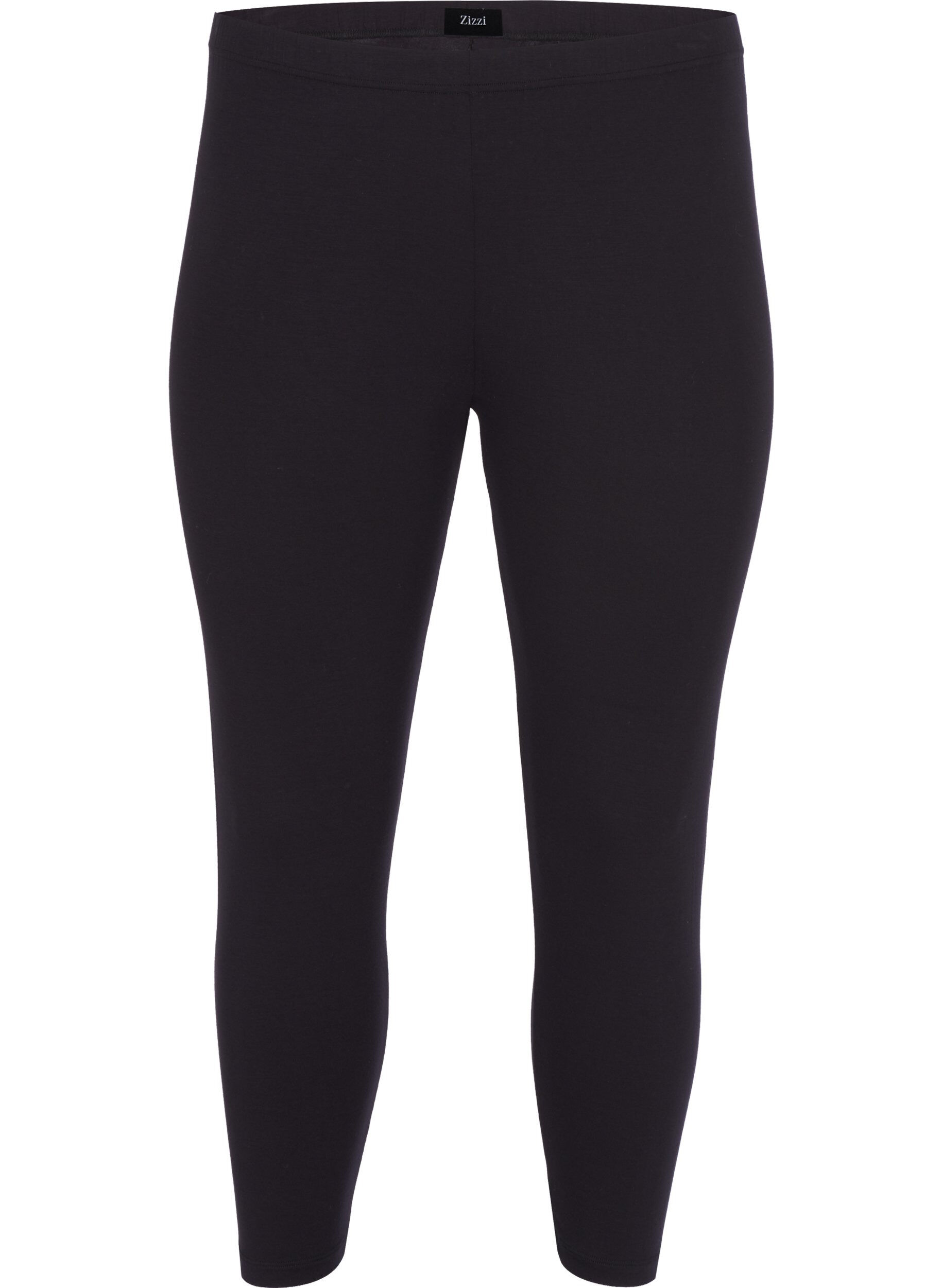 Zizzifashion Basic 3/4 leggings in viscose, Black, Packshot image number 0