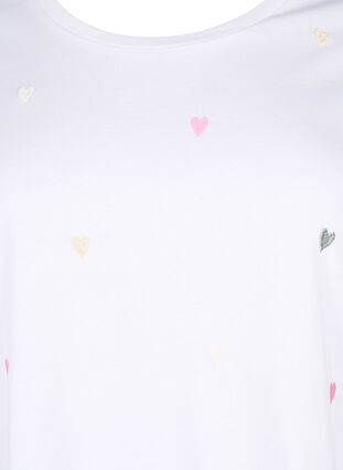 Organic cotton T-shirt with hearts, Bright W. Love Emb., Packshot image number 2