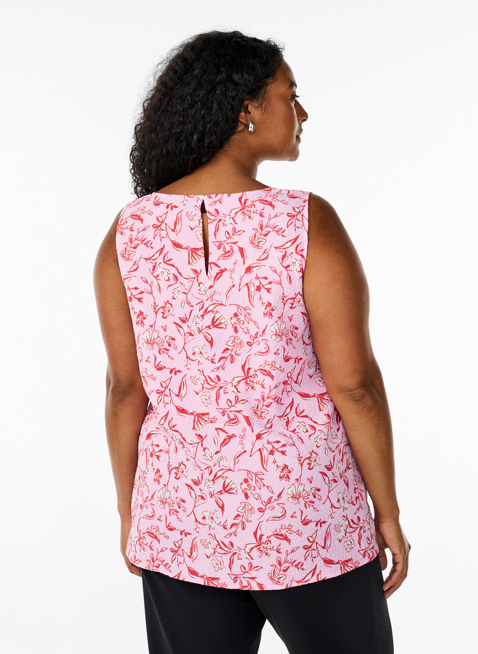 ZizzifashionSleeveless top with texture, Red, Model image number 2