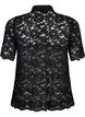 Lace shirt with short sleeves, Black, Packshot image number 1