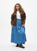 Denim maxi skirt with ruffles, Blue Denim, Model image number 0