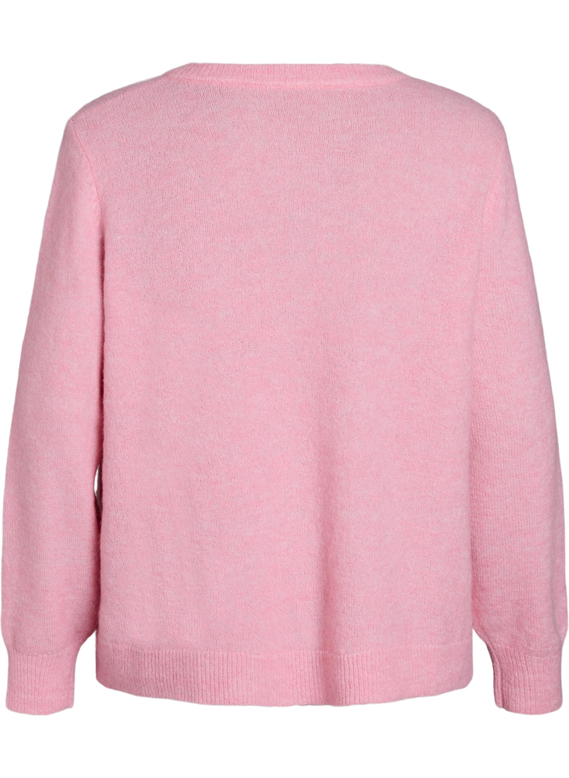 Zizzifashion Knit cardigan with wool and buttons, Pink, Packshot image number 1