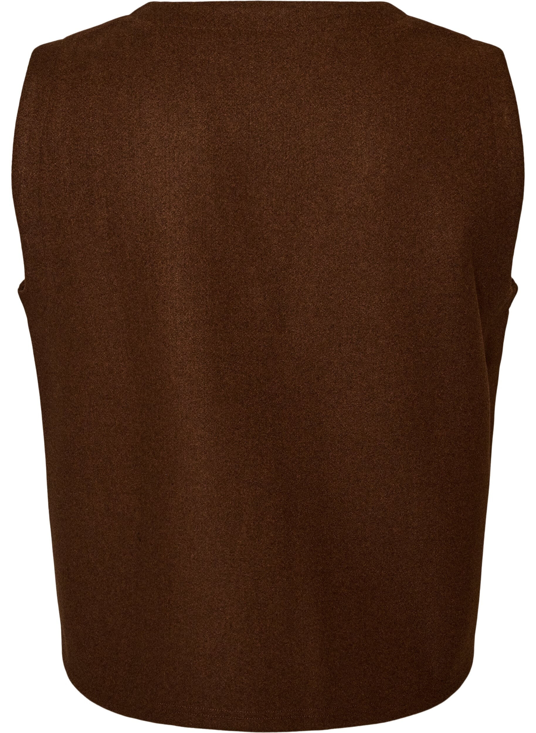 ZizzifashionV-neck vest with buttons, Brown, Packshot image number 1