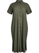 Maxi dress in jersey with collar and short sleeves, Green, Packshot image number 0