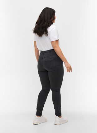 Zizzi Dames Grote Maten Amy Jeans Hoge Taille Slim Maat 48W / 86 cm Blauw Zizzi Dames Grote Maten Amy Jeans Hoge Taille Slim Maat 48W / 86 cm Blauw