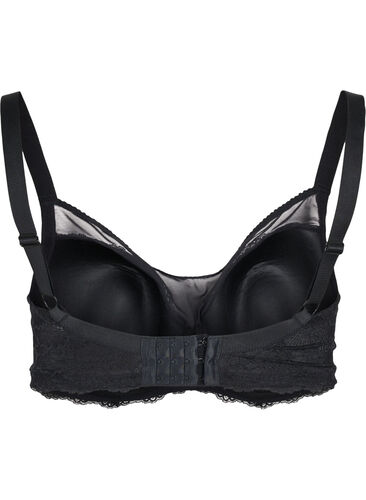 Lace cup bra with mesh, Black, Packshot image number 1