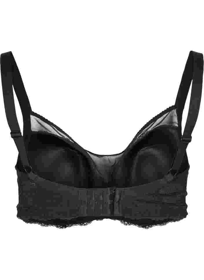 Alma lace bra with mesh, Black, Packshot image number 1