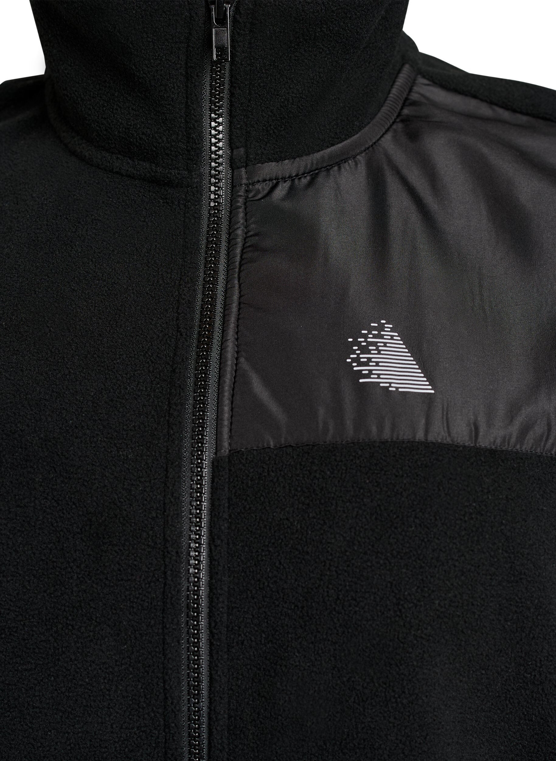 ZizzifashionFleece vest with high collar and drawstring bottom, Black, Packshot image number 2