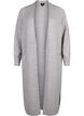Long knitted cardigan with pockets, Light Grey Melange, Packshot image number 0