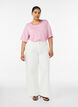 T-shirt with TENCEL&trade; Lyocell and stripes, Pink, Model image number 1