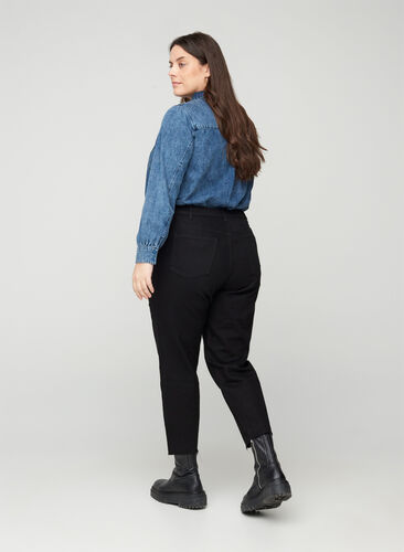 Cropped mom fit Mille jeans with a loose fit, Black, Model image number 0