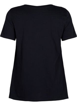 Cotton t-shirt with short sleeves, Black W. Sun, Packshot image number 1