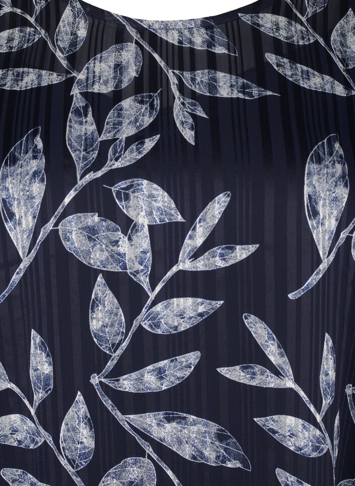 Short printed dress with a round neck, Ev.Blue Flower AOP, Packshot image number 2