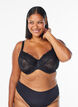 Full cover bra in mesh with wave pattern, Black, Model image number 0