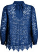 Lace blouse with bow detail, Estate Blue, Packshot image number 1