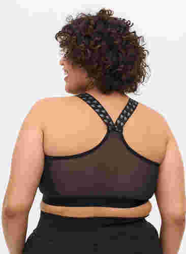 Sports bra with mesh back, Black, Model image number 1