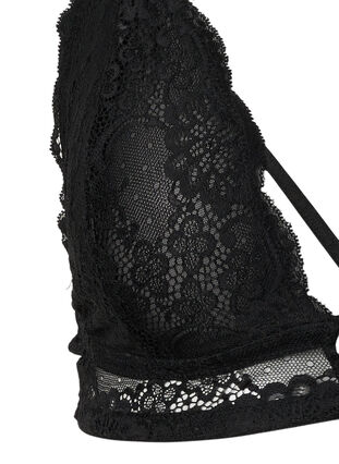 Lace bra with thong, Black, Packshot image number 2