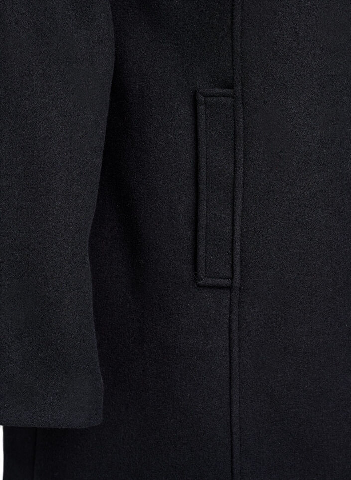Short coat with A-line shape, Black, Packshot image number 3