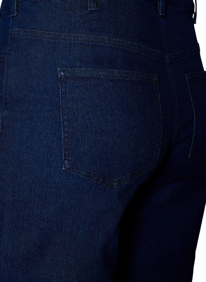 Loose high-waisted denim shorts, Blue, Packshot image number 3