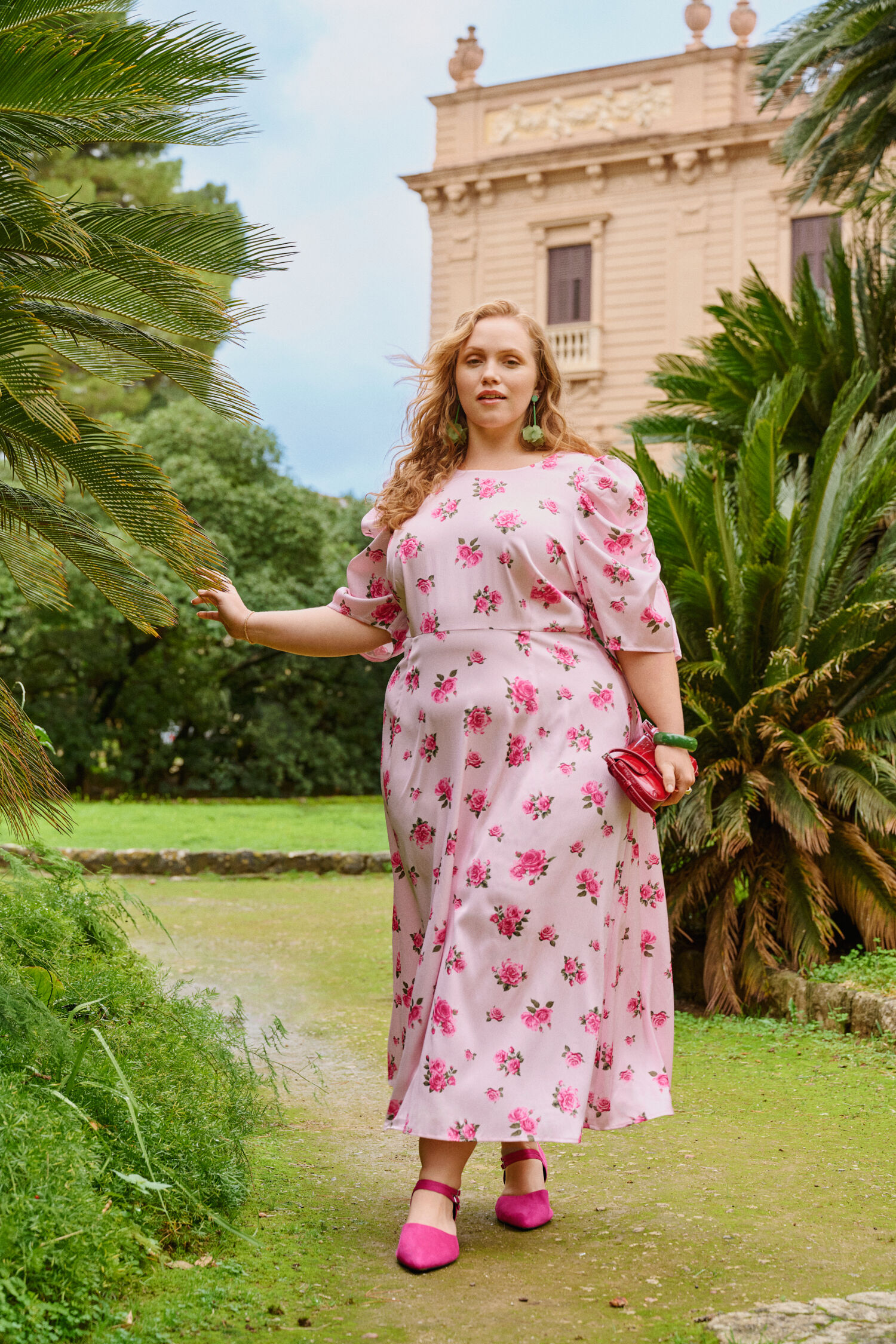 Floral wrap dress, , Model