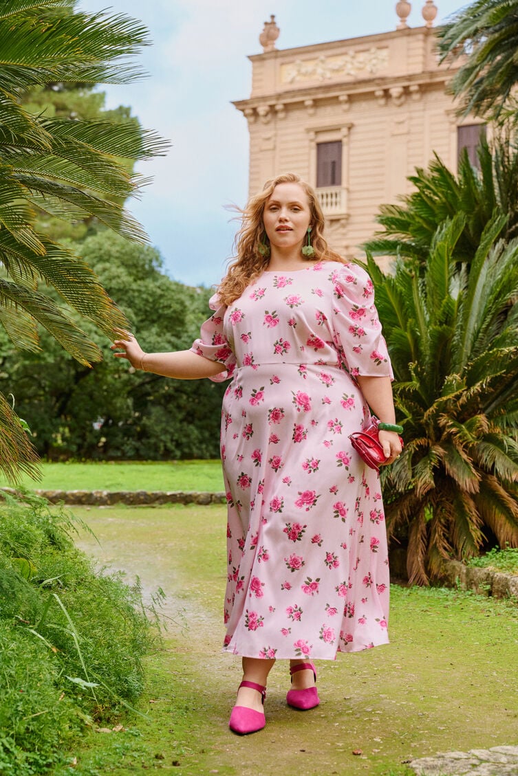 Floral wrap dress, , Model