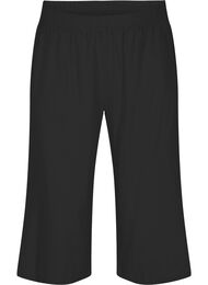 7/8 trousers in a cotton blend with linen, Black, Packshot