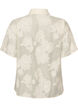 Sheer shirt blouse with floral print, Beige, Packshot image number 1