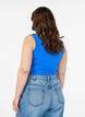 Solid color basic top in cotton, Blue, Model image number 2