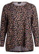 Leopard print blouse with long sleeves, Brown, Packshot image number 0