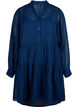 Textured short dress with a ruffle collar, Navy Blazer, Packshot image number 0