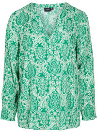 Printed viscose top with smock